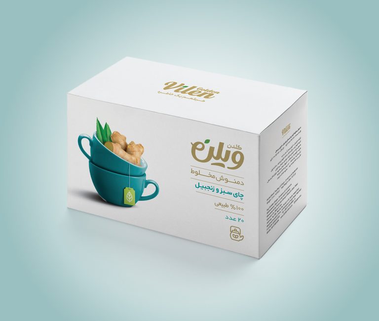 دمنوش کیسه ای چای سبز و زنجبیل گلدن ویلن